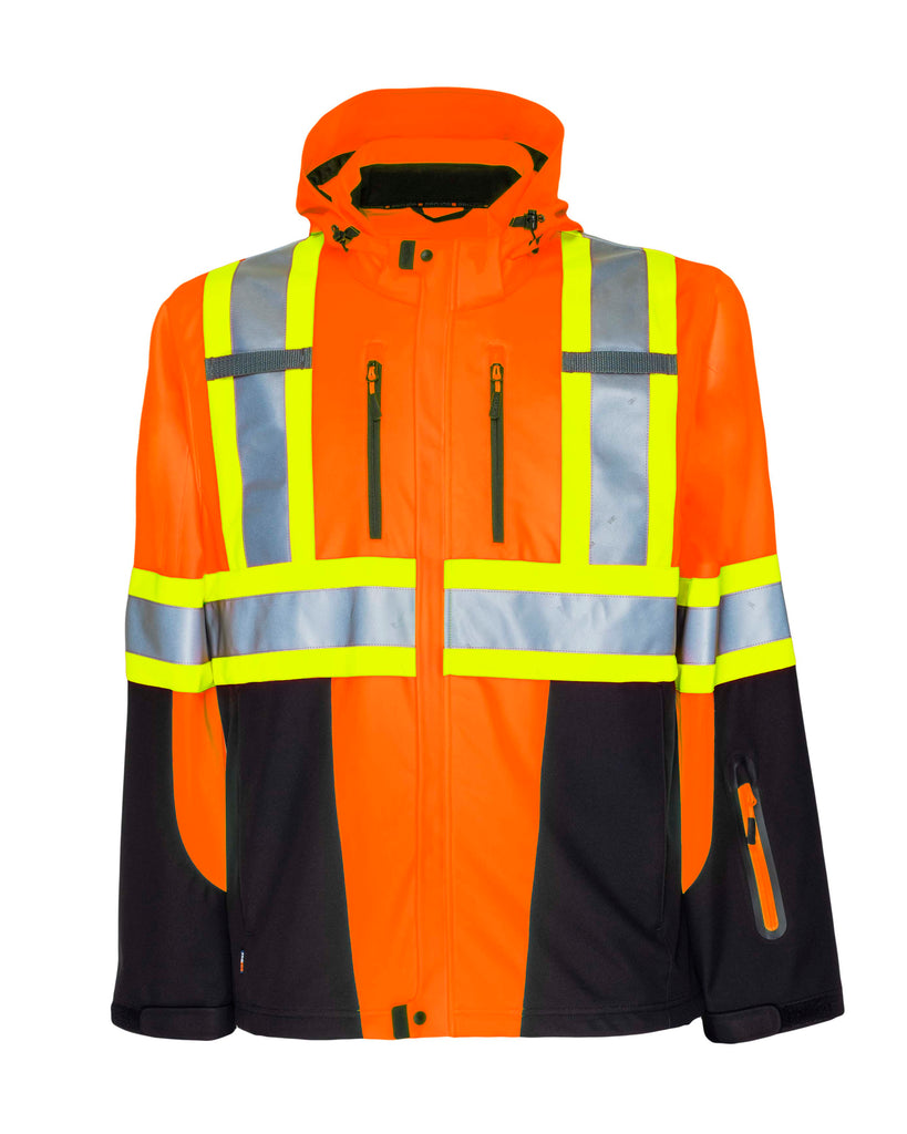 Hi-Vis Softshell Jacket, Orange/Black