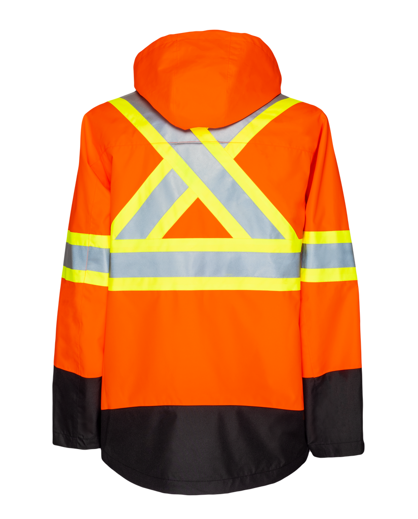 Hi-Vis Breathable Waterproof Jacket, Orange/Black