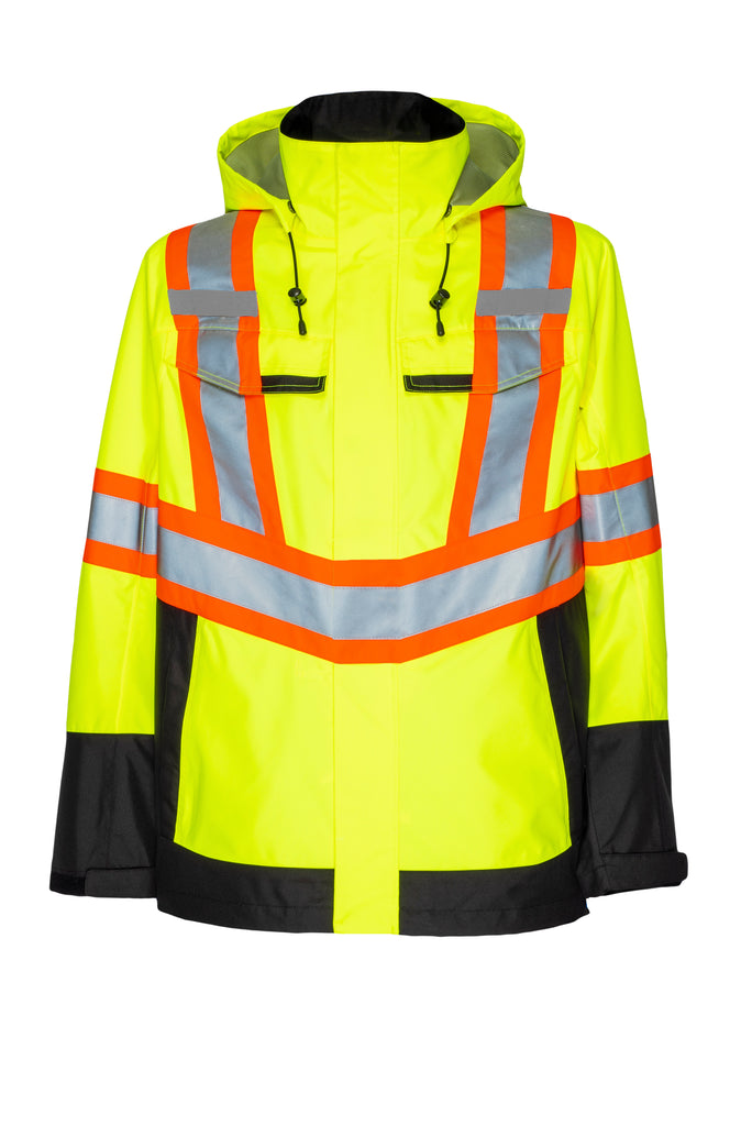 Hi-Vis Breathable Waterproof Jacket, Yellow/Black