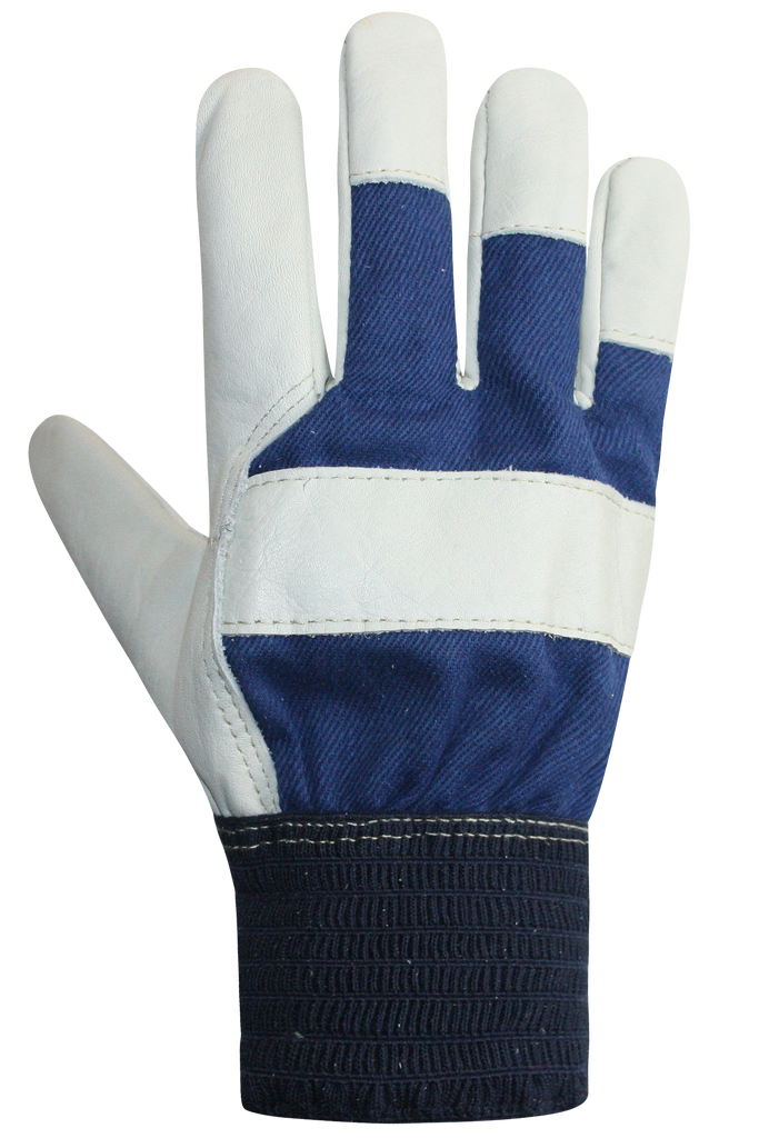 Elastic Wrist Insulated Gloves, White/Navy