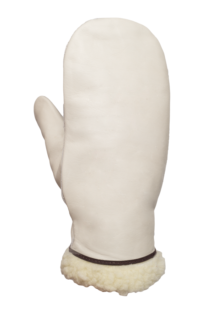 Pullover Mitt With Removable Pile Lining. Beige