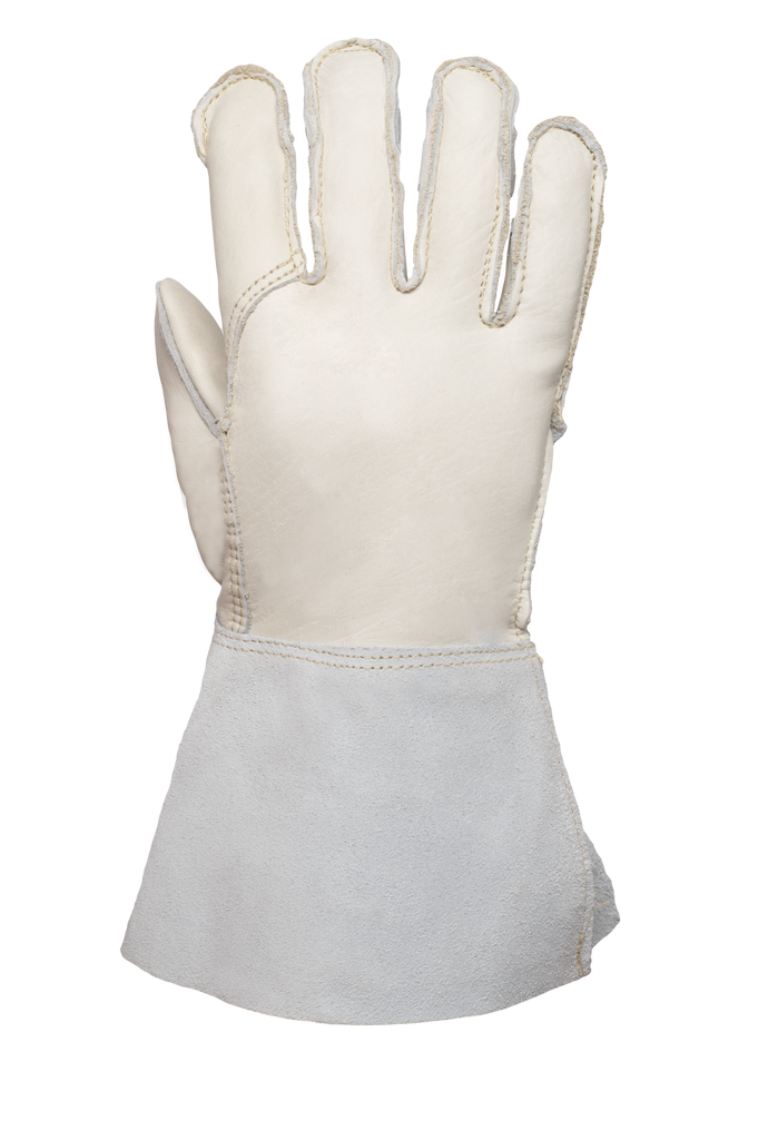 Cowhide Long Cuff Gloves, Natural
