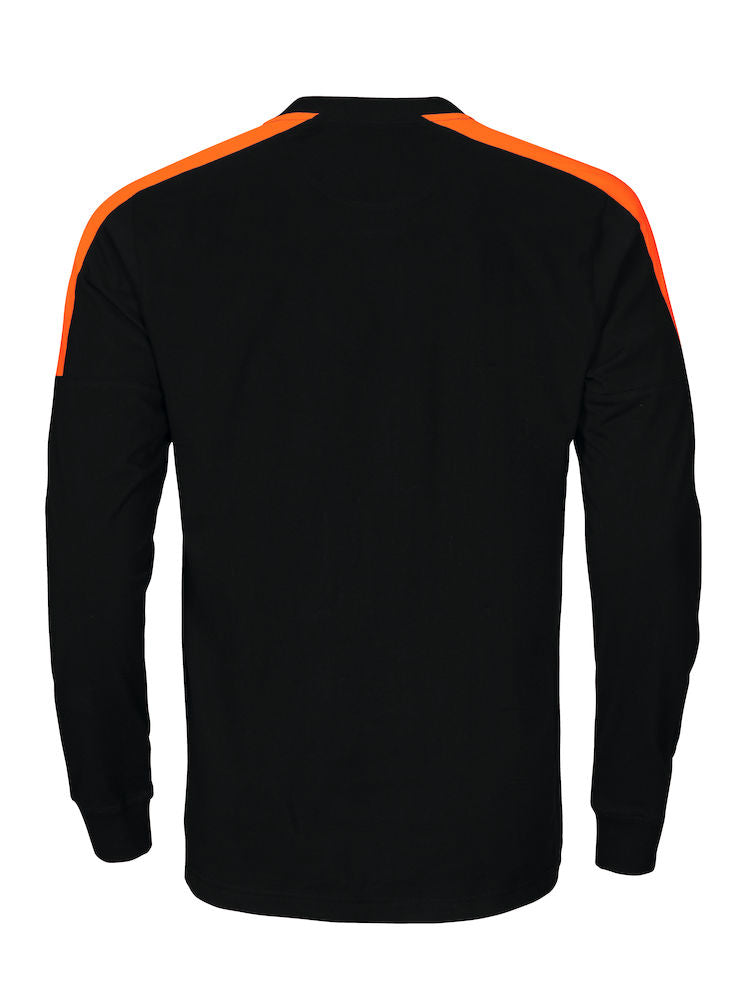 Long Sleeve T-Shirt With Hi-Vis Inserts, Black/Orange