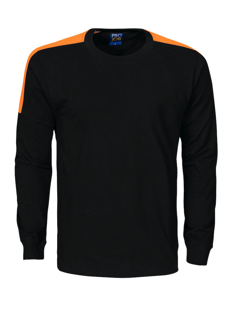 Long Sleeve T-Shirt With Hi-Vis Inserts, Black/Orange