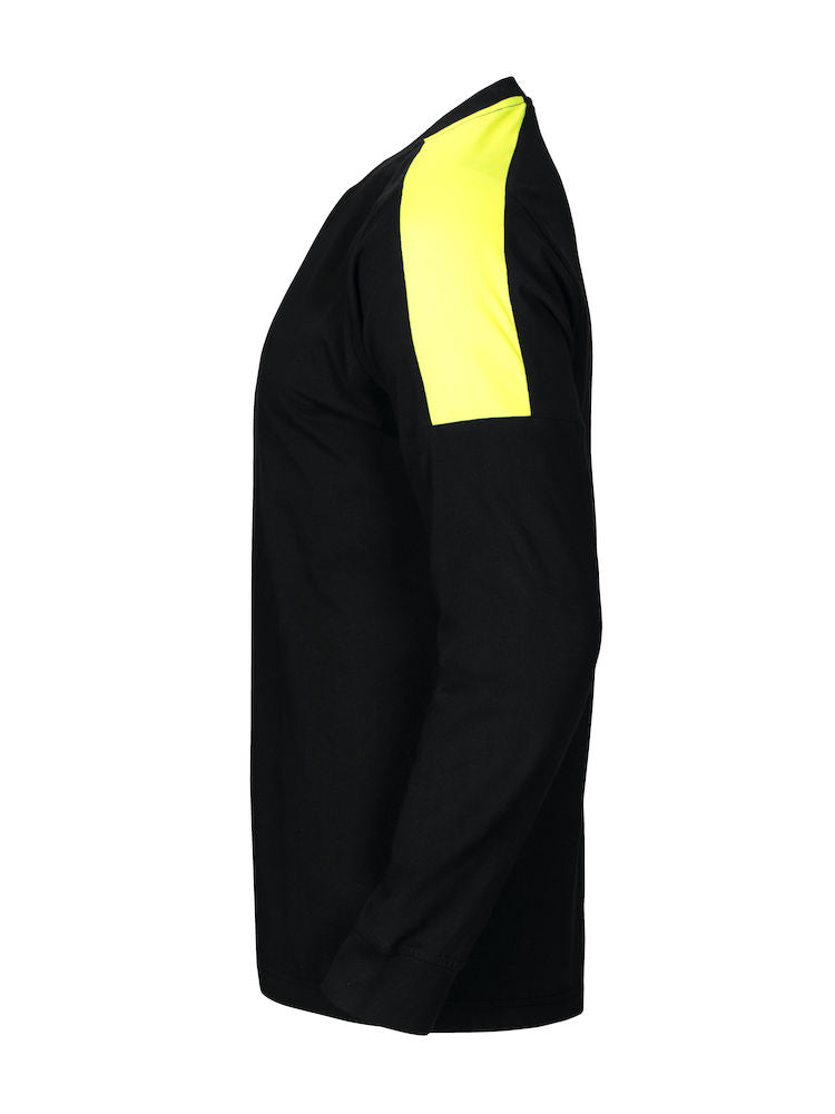 Long Sleeve T-Shirt With Hi-Vis Inserts, Black/Yellow