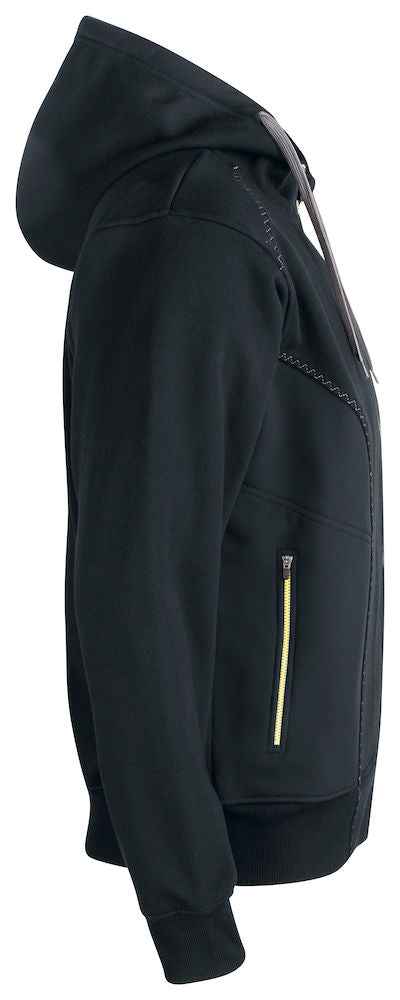 Hooded Jacket With Softshell Sides, Black