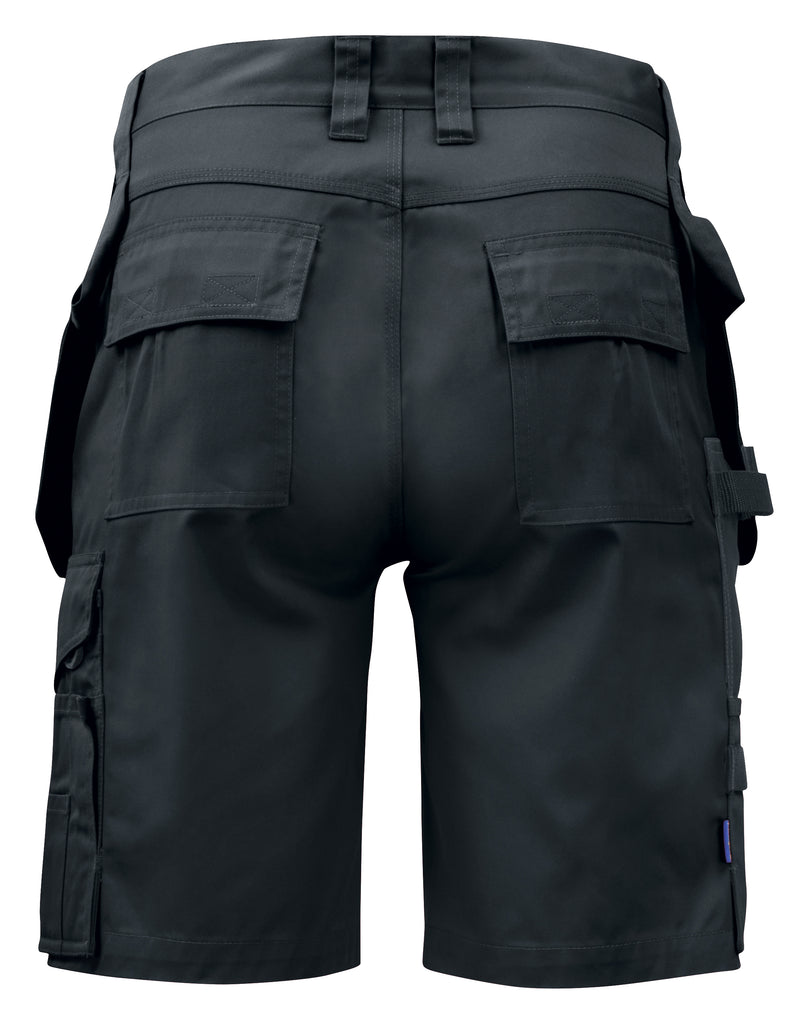 Multi-Pocket Shorts, Poly-Cotton Blend, Black