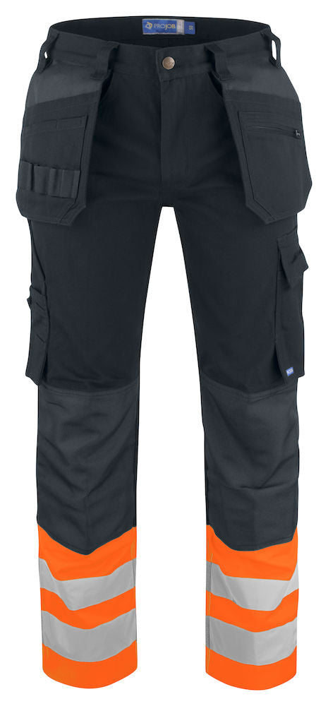Multi-Pocket Pants, Hi-Vis Bottom, Black/Orange