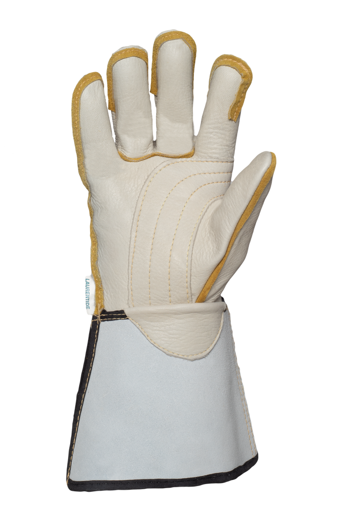 5" Cuff Lineman Gloves, Natural/Light Grey