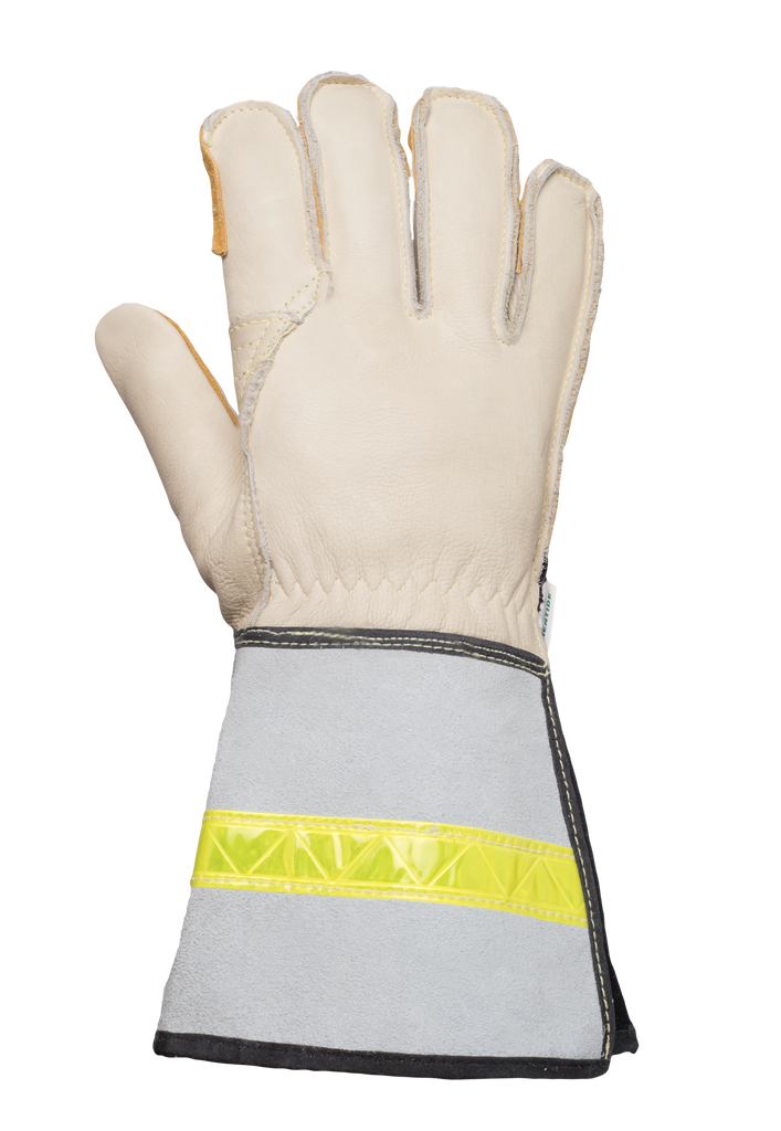 5'' Cuff Thinsulate Lined Lineman Gloves - F5458, Light Beige/Yellow