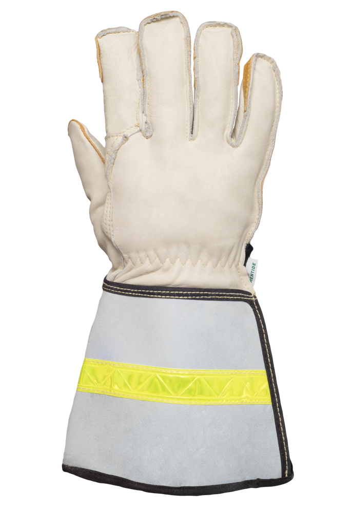 5'' Cuff C100 Lined Lineman Gloves - F5459, Light Beige/Yellow
